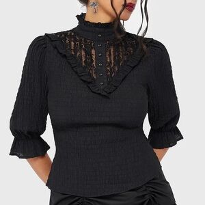 Killstar Amaris top black lace goth whimsigoth size extra large